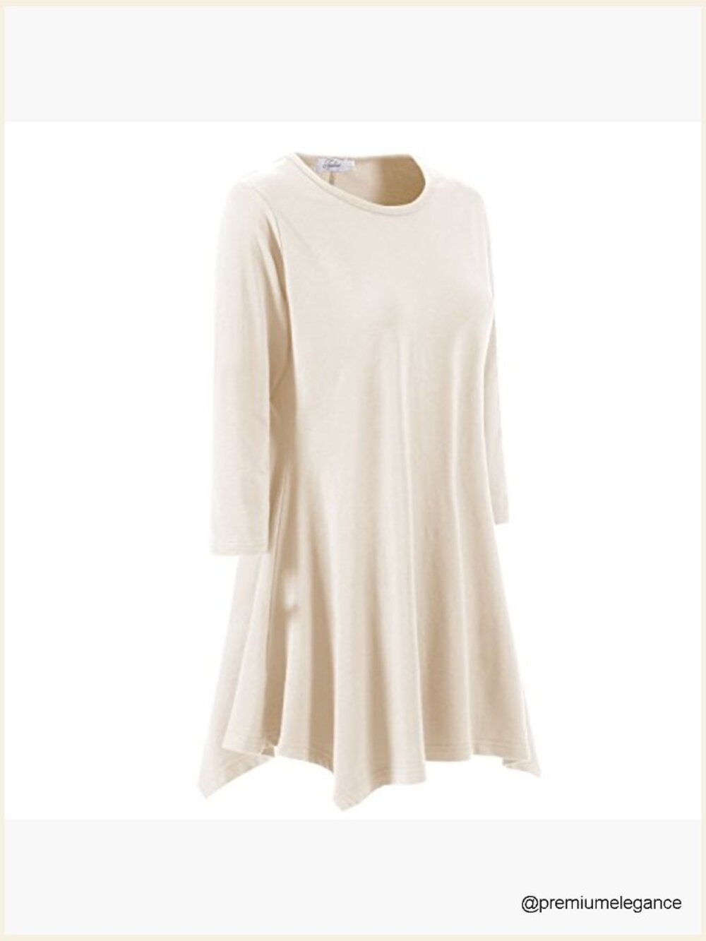 Women's Swing Tunic Top 3/4 Sleeve Loose T-Shirt Dress - Picture 5 of 7